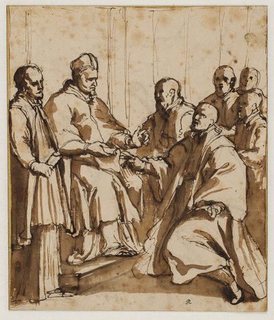 Papa Paulo V emitindo a bula "O Universo Domina" de de Giovanni Battista Ricci