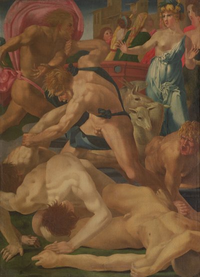 Moisés defendendo as filhas de Jetro, c.1523 de Giovanni Battista Rosso Fiorentino