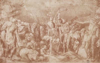 Estudo dos Vivos e dos Mortos reunidos (otimista no papel) de Giovanni Battista Rosso Fiorentino