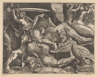 David beheads Golias de Giovanni Battista Scultori