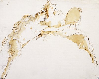Um Fauno, com o braço esquerdo estendido, e um Fauno segurando um tambor, de Giovanni Battista Tiepolo