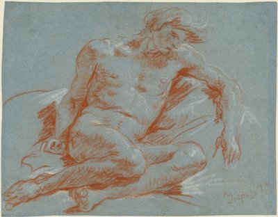 Um Nu Masculino Sentado de Giovanni Battista Tiepolo