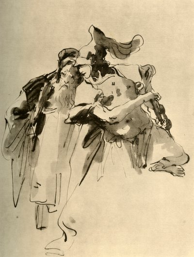 Um soldado e um homem velho, meados do século XVIII, 1928 de Giovanni Battista Tiepolo