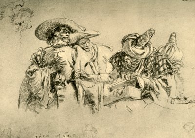Um negociante oriental de jóias e dois comerciantes europeus, 1752-1753, 1928 de Giovanni Battista Tiepolo