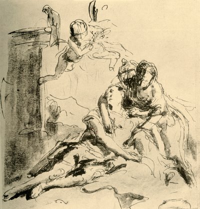 Angélica cuida das feridas de Medor, c1757, 1928 de Giovanni Battista Tiepolo