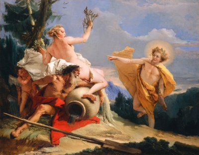 Apollo Perseguindo Daphne, c.1755-60 de Giovanni Battista Tiepolo