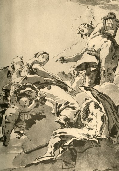 Apolo, as Musas e Cronos, c1730, 1928 de Giovanni Battista Tiepolo