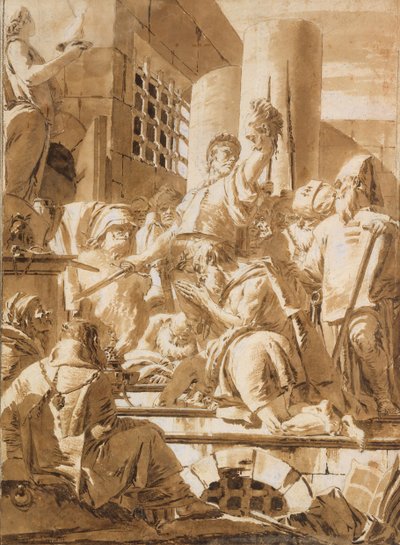 Decapitação de dois santos masculinos, 1696-1770. de Giovanni Battista Tiepolo