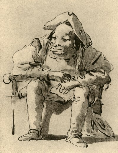 Caricatura de um homem sentado, meados do século XVIII, 1928 de Giovanni Battista Tiepolo