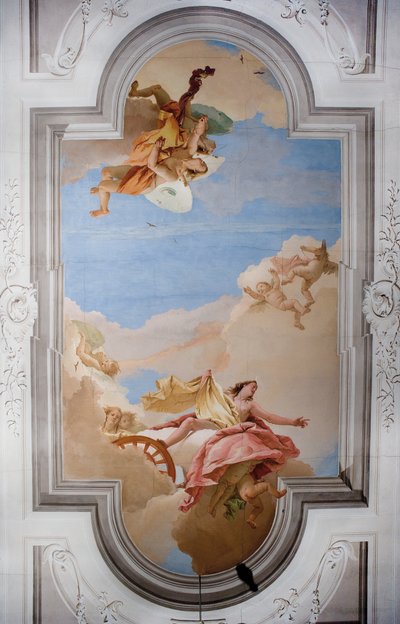 Teto do Hall de Entrada na Palazzina, 1757 de Giovanni Battista Tiepolo