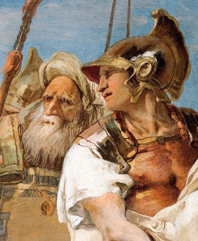 Detalhe de Enéias, de Eneida apresenta Cupido, disfarçado de Ascanius, a Dido, da Sala da Eneida na Palazzina, 1757 de Giovanni Battista Tiepolo
