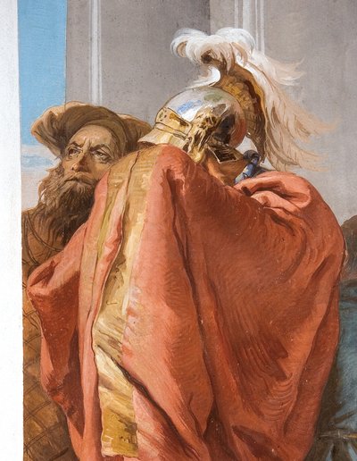 Detalhe de Agamenon, do Sacrifício de Ifigênia, do Hall de Entrada da Palazzina, 1757 de Giovanni Battista Tiepolo