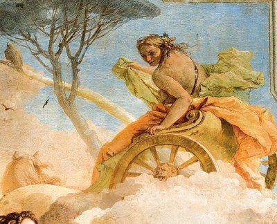 Detalhe de Armida, de Armida Abduction the Sleeping Rinaldo, da Sala de Jerusalém Entregue na Palazzina, 1757 de Giovanni Battista Tiepolo