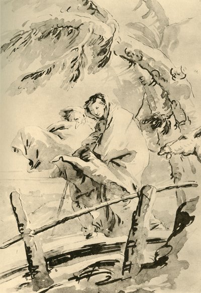 Voo para o Egito, antes de 1752, 1928 de Giovanni Battista Tiepolo