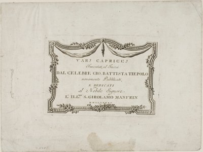 Frontispício de Capricci de Giovanni Battista Tiepolo