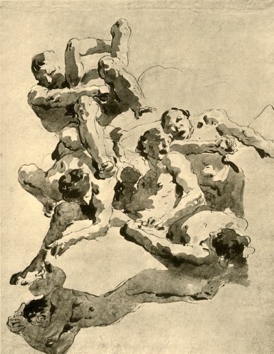 Gigantes lutando, meados do século XVIII, 1928 de Giovanni Battista Tiepolo