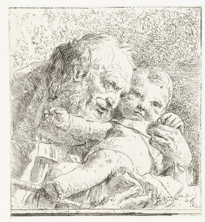 São José com o Menino Jesus nos braços de Giovanni Battista Tiepolo