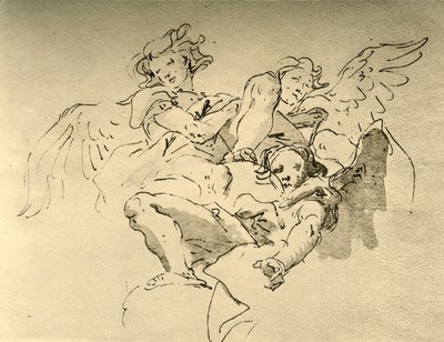 Anjos pairando, meados do século XVIII, 1928 de Giovanni Battista Tiepolo