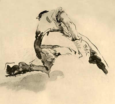 Figura ajoelhada vista de trás, meados do século XVIII, 1928 de Giovanni Battista Tiepolo