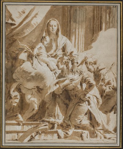 Madonna e criança com santos Antônio de Pádua e Catarina de Alexandria de Giovanni Battista Tiepolo