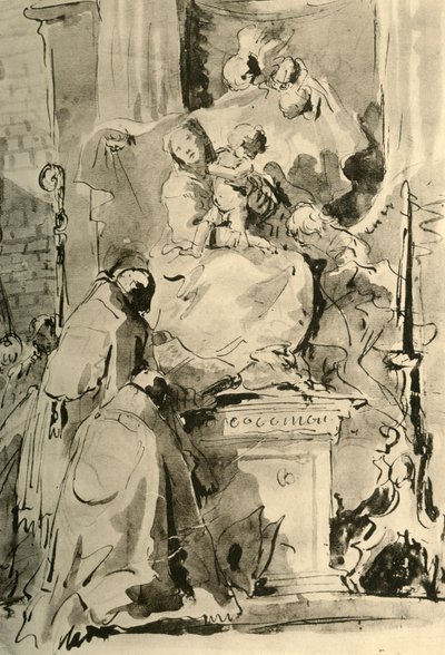 Madonna entronizada e dois Bispos, meados do século XVIII, 1928 de Giovanni Battista Tiepolo