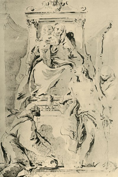 Madonna entronizada com os santos, meados do século XVIII, 1928 de Giovanni Battista Tiepolo