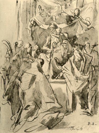 Madonna entronizada com os santos, meados do século XVIII, 1928 de Giovanni Battista Tiepolo