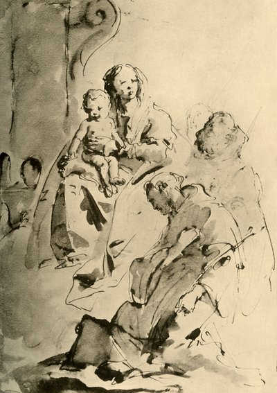 Madonna com dois santos, meados do século XVIII, 1928 de Giovanni Battista Tiepolo