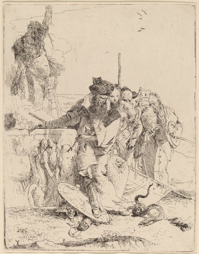Mágico e outros sobre uma serpente de Giovanni Battista Tiepolo