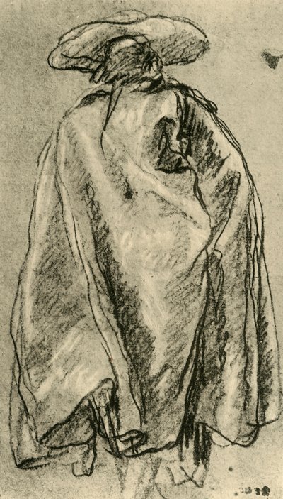 Homem de capa grande, visto por trás, 1752, 1928 de Giovanni Battista Tiepolo