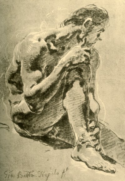 Nu sentado, 1715-1716, 1928 de Giovanni Battista Tiepolo