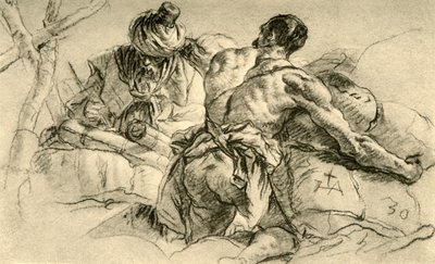 Mercadores orientais com fardos de mercadorias, 1753, 1928 de Giovanni Battista Tiepolo