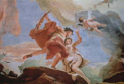 Orfeu Resgatando Eurydice do detalhe do submundo do teto ver também 64555 de Giovanni Battista Tiepolo