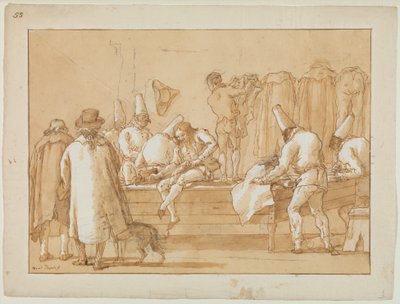 Punchinello como Assistente de Alfaiates, c.1800 de Giovanni Battista Tiepolo