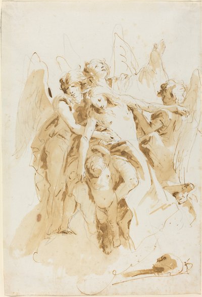 Santa Maria Madalena Elevada pelos Anjos de Giovanni Battista Tiepolo