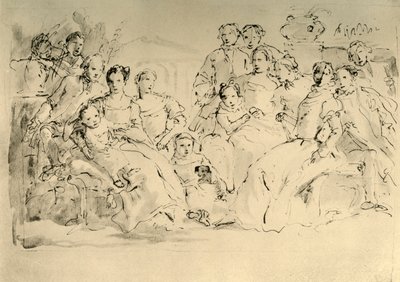 Esboço para um retrato de grupo, meados do século XVIII, 1928 de Giovanni Battista Tiepolo