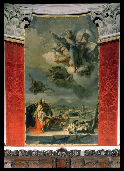 St. Thecla entregando a cidade de Praga de Giovanni Battista Tiepolo