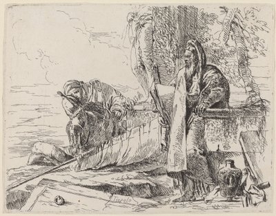 Filósofo permanente e duas outras figuras de Giovanni Battista Tiepolo
