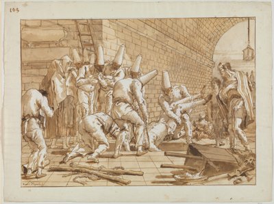 O enterro de Punchinello, c.1800 de Giovanni Battista Tiepolo
