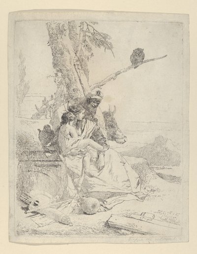 A Família do Camponês Oriental, do Scherzi, ca. 1740. de Giovanni Battista Tiepolo