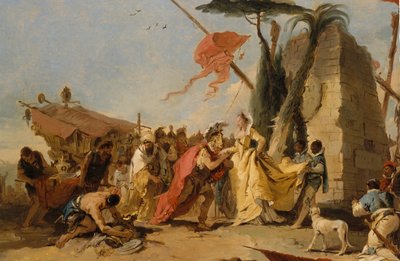 A Reunião de Antônio e Cleópatra, ca. 1745-47. de Giovanni Battista Tiepolo