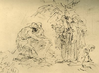 A abertura de uma sepultura, meados do século XVIII, 1928. de Giovanni Battista Tiepolo