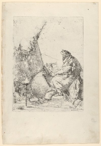 O Filósofo, do Scherzi, ca. 1740. de Giovanni Battista Tiepolo