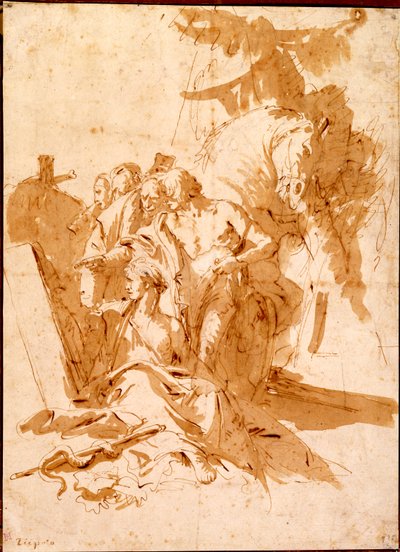 A descoberta do túmulo de Punchinello de Giovanni Battista Tiepolo
