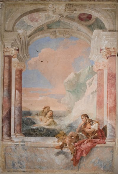 Thetis consolando seu filho Aquiles, da Sala da Ilíada na Palazzina, 1757 de Giovanni Battista Tiepolo