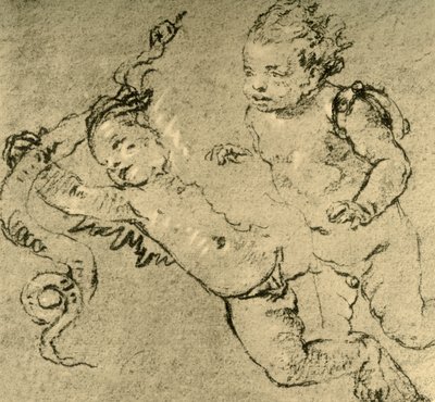 Dois Cupidos, c1752, 1928 de Giovanni Battista Tiepolo