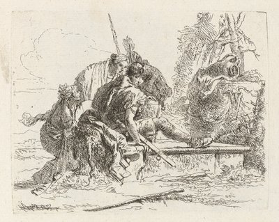 Dois soldados e duas mulheres, de Vari capricci (Vários caprichos) de Giovanni Battista Tiepolo