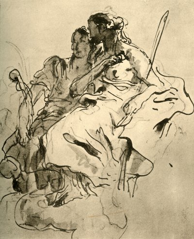 Duas Moças, meados do século XVIII, 1928 de Giovanni Battista Tiepolo