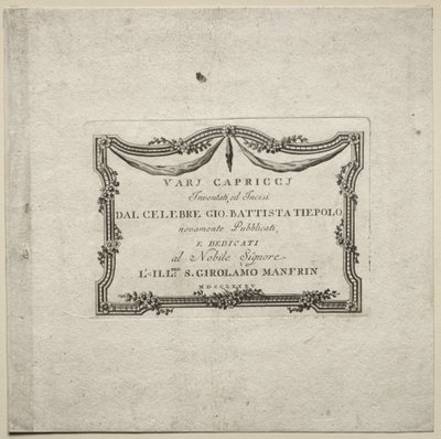 Vários caprichos, 1785. de Giovanni Battista Tiepolo
