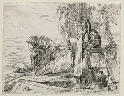Vários caprichos: o filósofo segurando um livro de Giovanni Battista Tiepolo